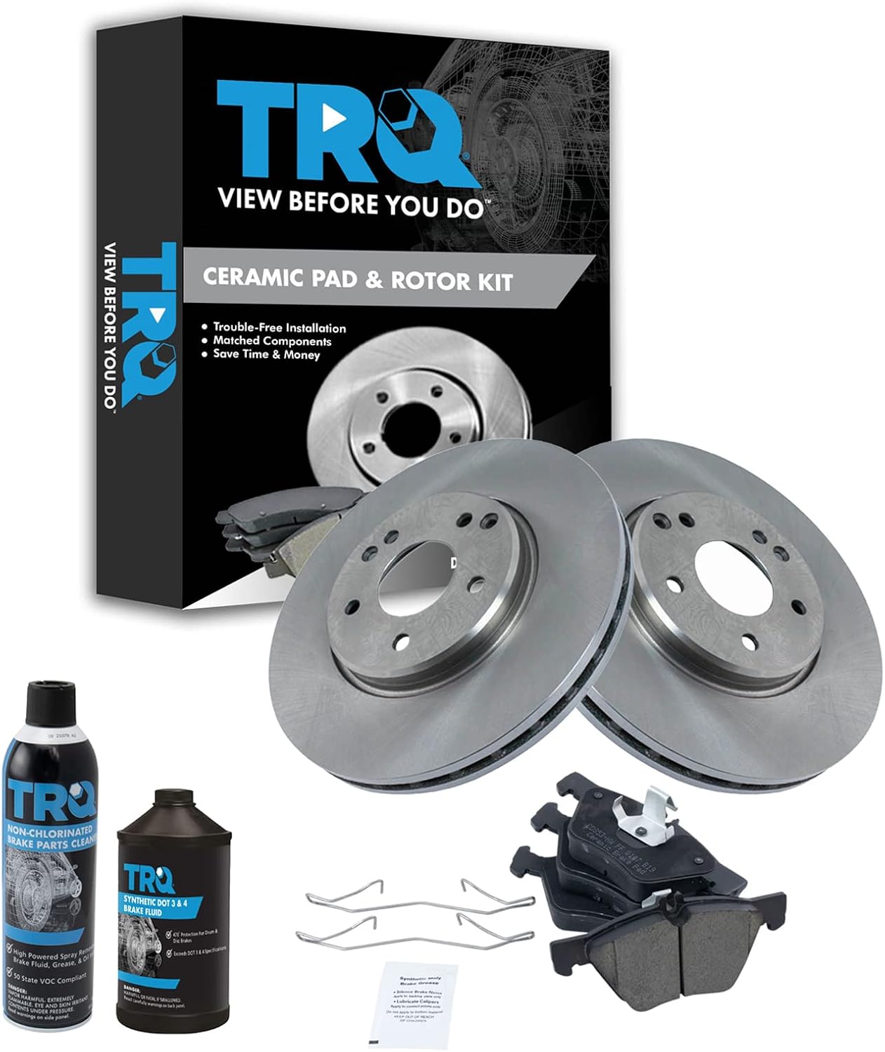 TRQ Front Brake Pad & Rotor Kit for Chrysler Crossfire & More
