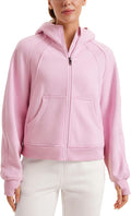 CRZ YOGA Womens Fleece Lined Full Zip Hoodie - Cozy Everyday Layer