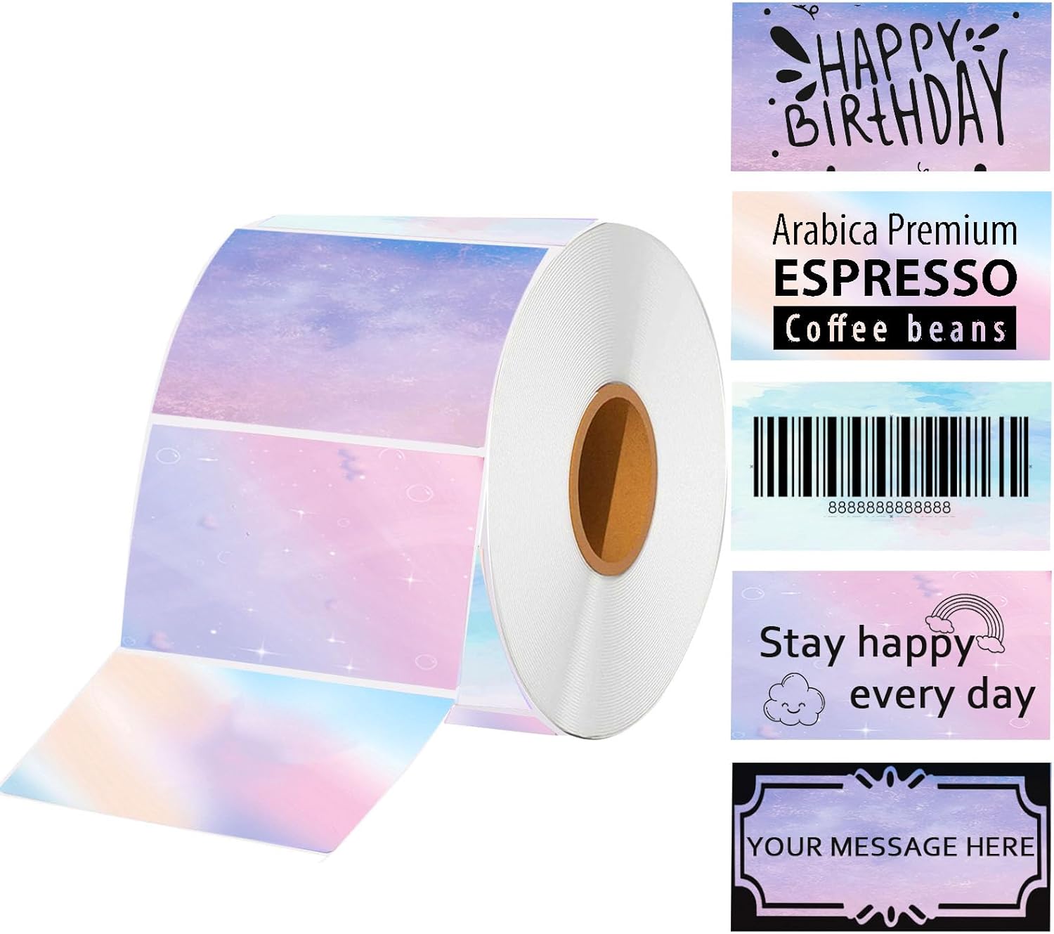800 Self-Adhesive Thermal Address Shipping Labels for Zebra & Rollo, Joatuxul, Color