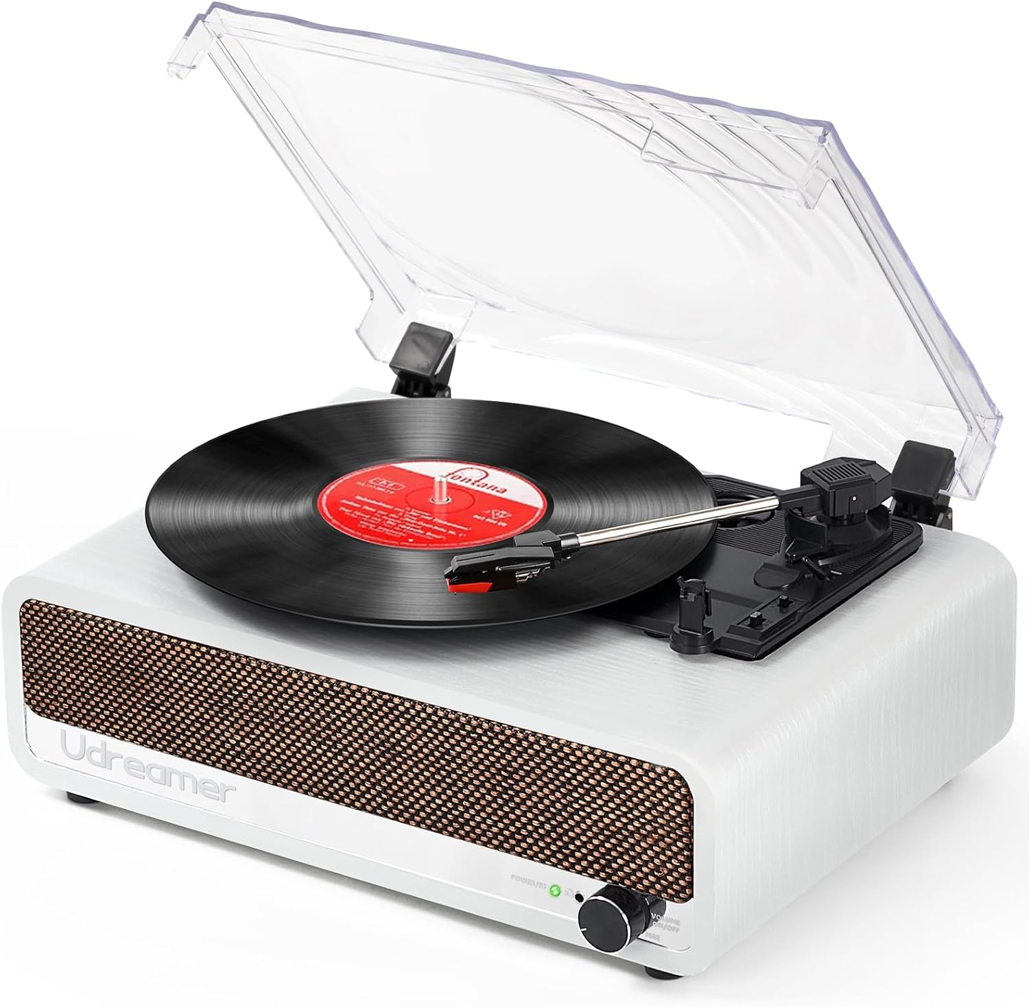 Vinyl Record Player with Upgraded Speakers and Bluetooth Support