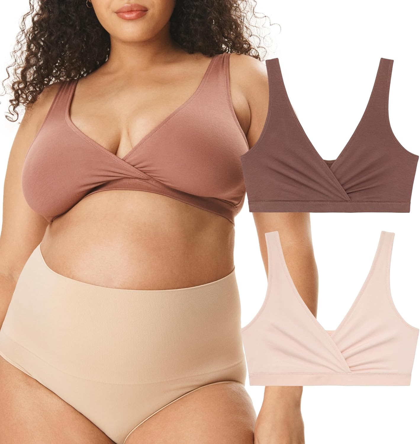 Motherhood Maternity Soft Cotton Spandex Wrap Nursing Bra