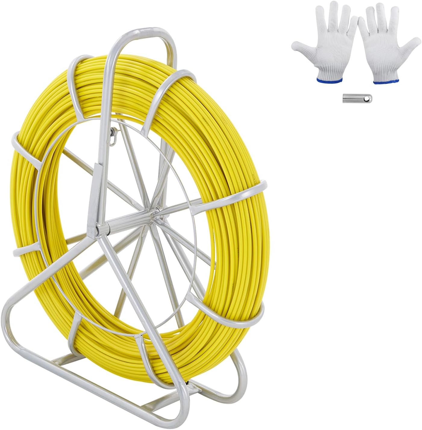 VEVOR Fiberglass Fish Tape 656 FT for Effortless Cable Pulling