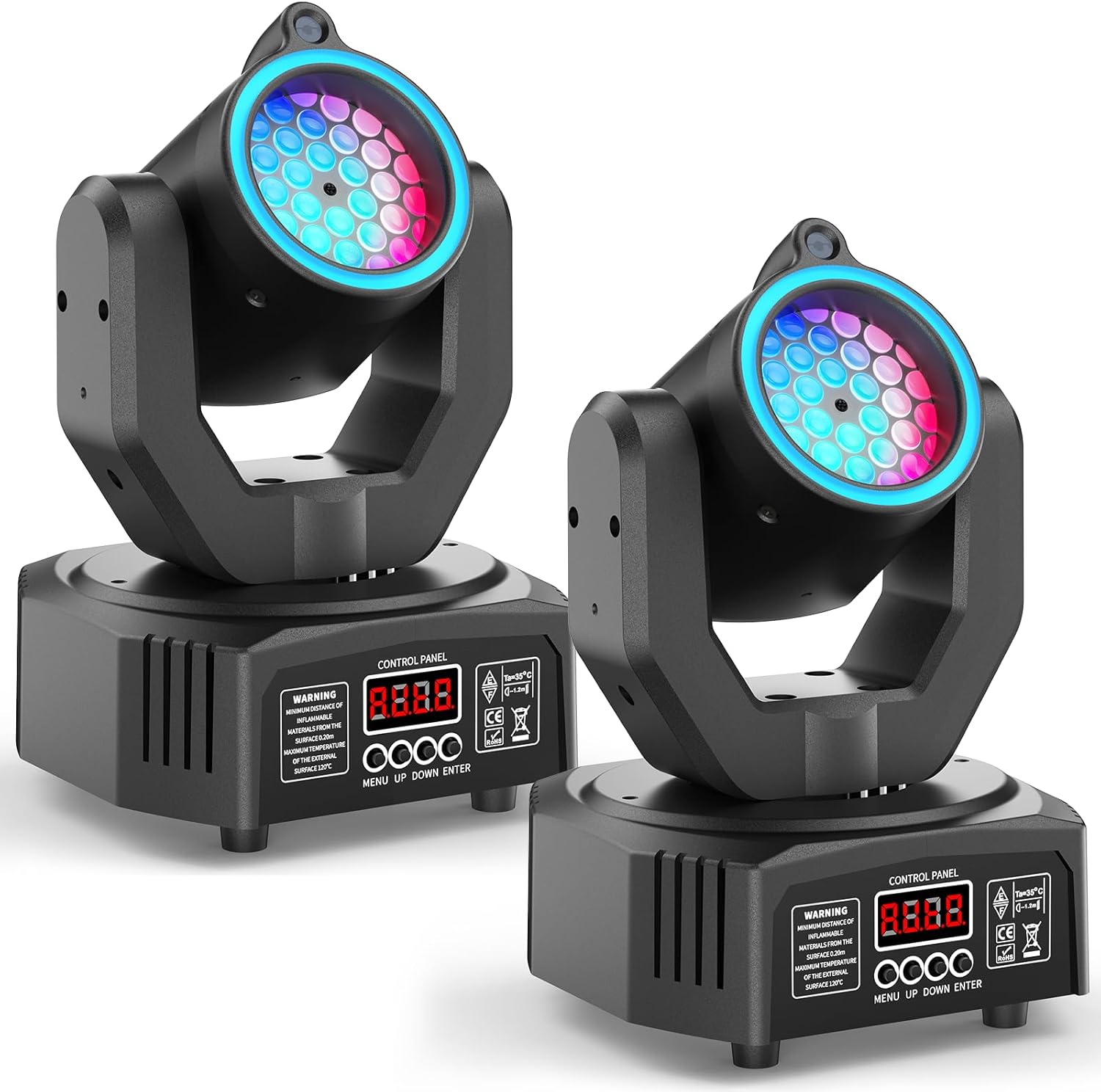 2-Pack Mini Moving Head Light for Stunning Stage Effects