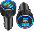 USB C Car Charger 2Pack 67W 3-Port Fast Charging - Dual Pack