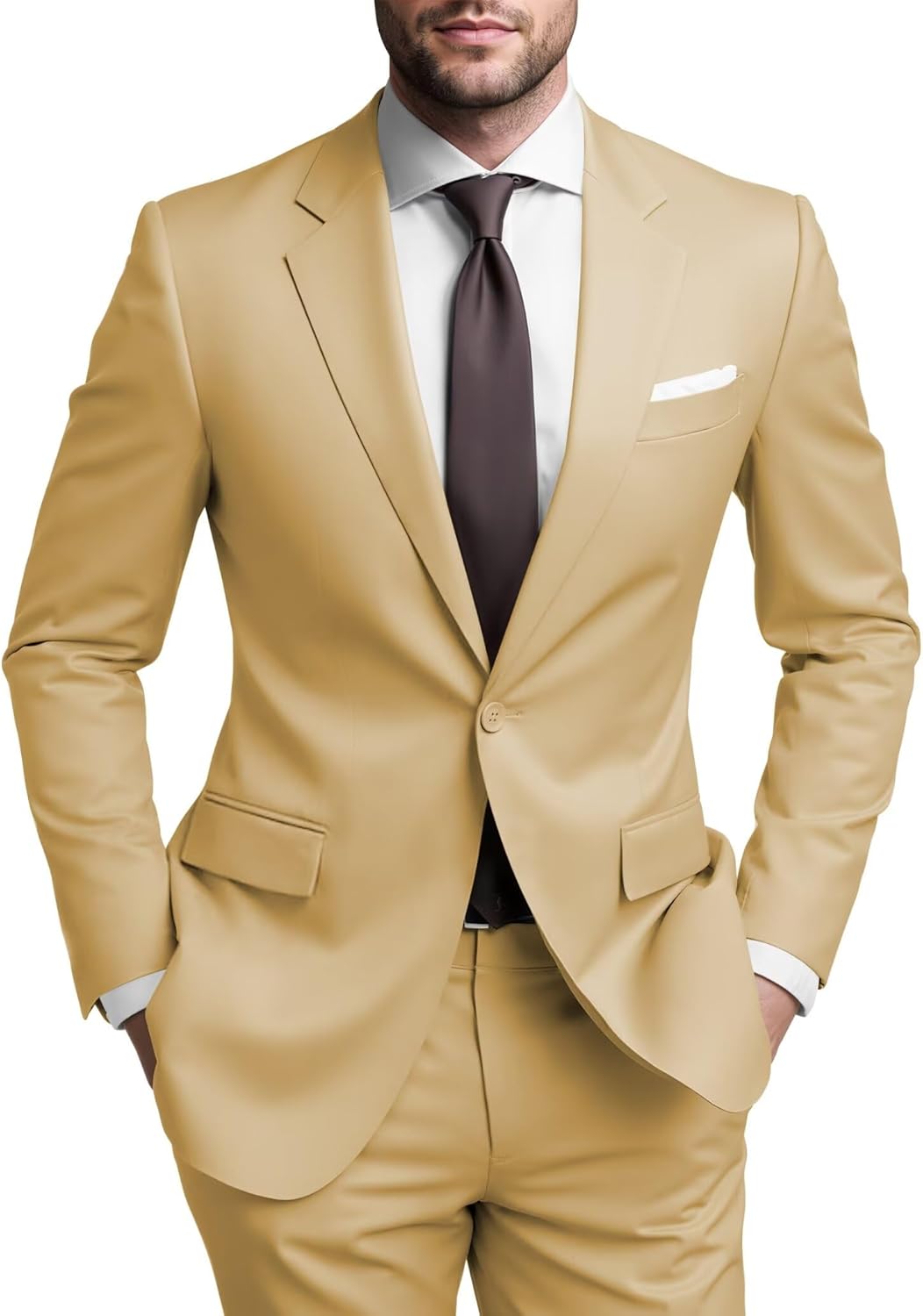 Mens Regular Fit 2 Piece Suit for Weddings and Business Events