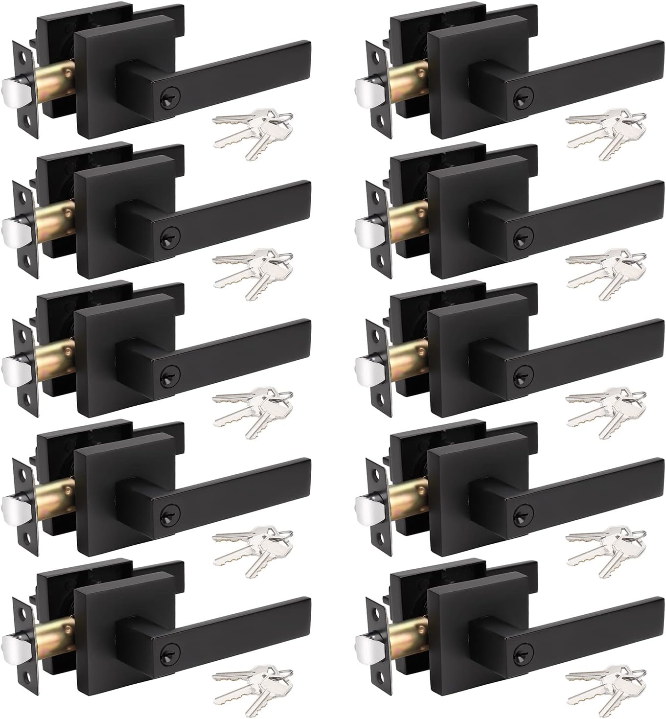 KNOBWELL Heavy Duty Door Lever Lock Set for Secure Entry