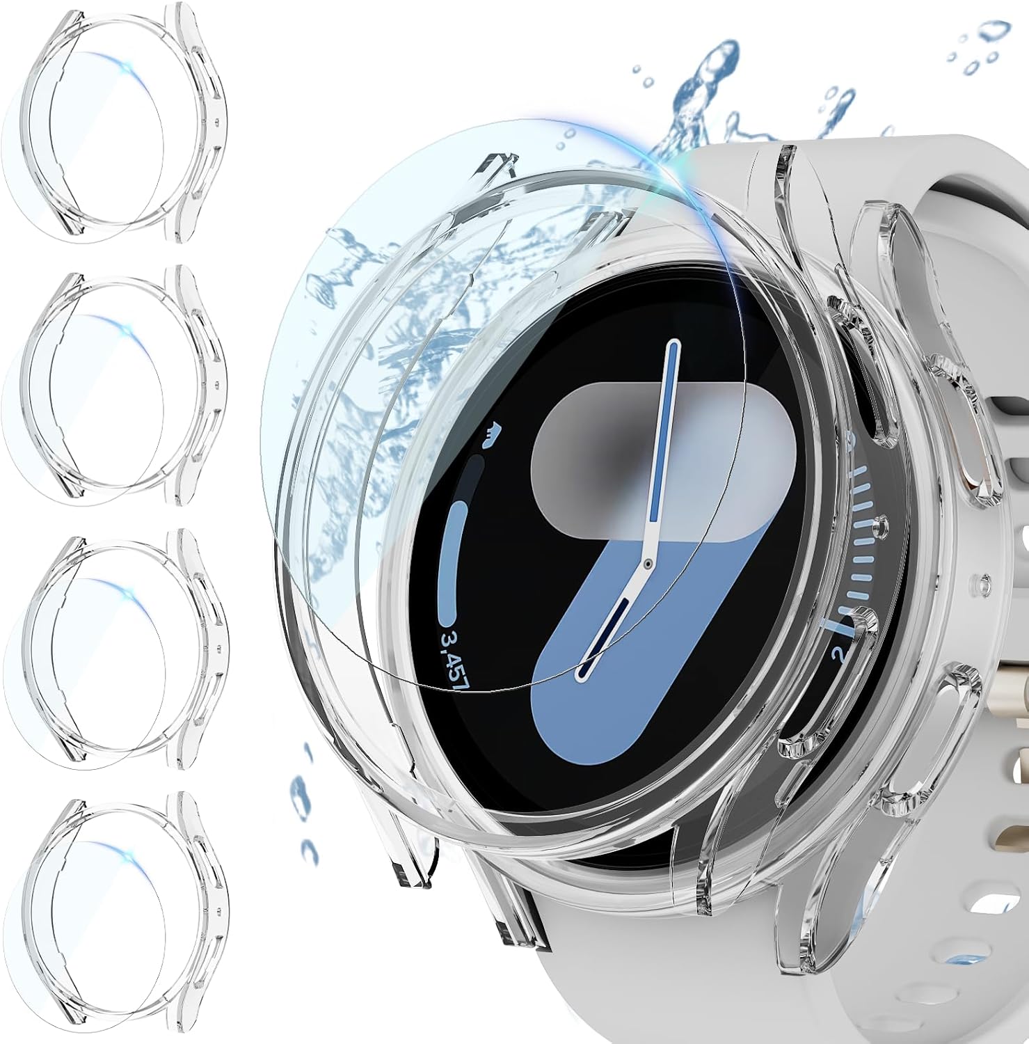 Crystal Clear Protection for Galaxy Watch 7: HD Tempered Glass & PC Bumper