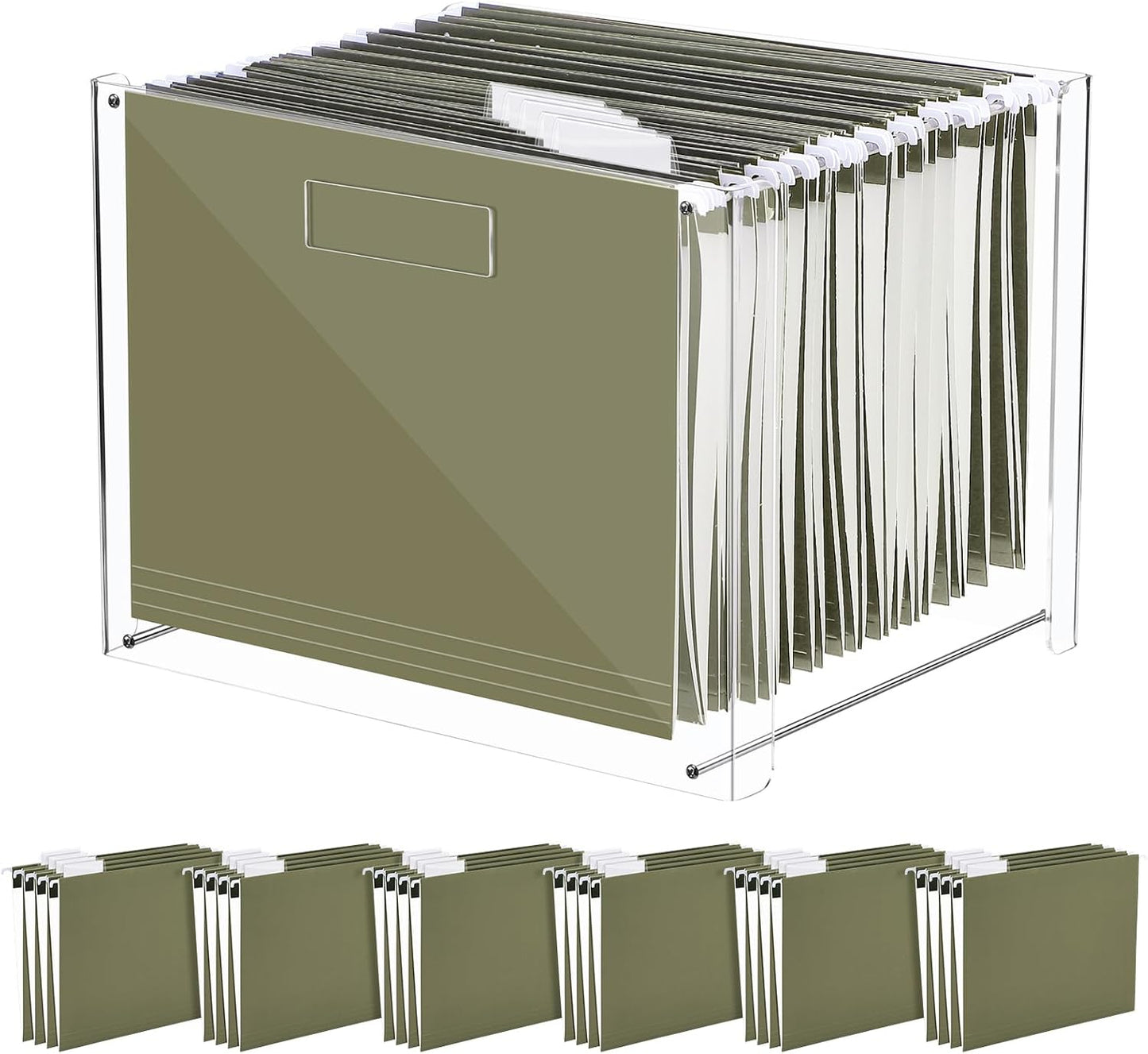 24 Hanging File Folder Organizer for Clear Desktop Storage