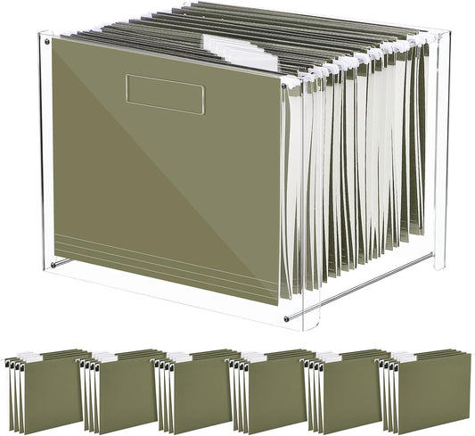 24 Hanging File Folder Organizer for Clear Desktop Storage