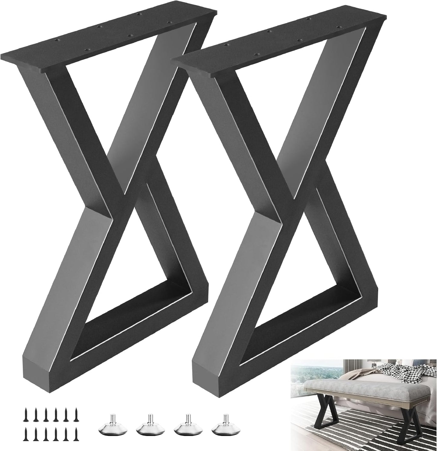 16 Inch Metal Bench Coffee Table Legs for DIY Furniture Projects