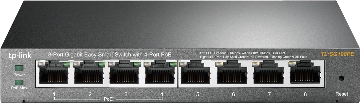 TP-Link TL-SG108PE V3 8 Port Gigabit PoE Switch for Smart Networks