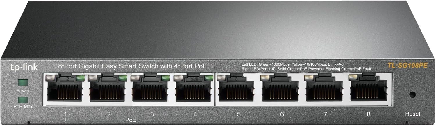 TP-Link TL-SG108PE V3 8 Port Gigabit PoE Switch for Smart Networks