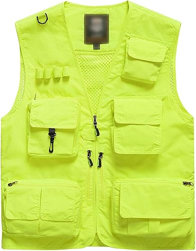 Flygo Men's Casual Outdoor Work Safari Fishing Travel Vest Jacket