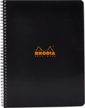 Rhodia Wirebound Notebook 8.8 in x 11.75 in Black Grid - Smooth Satin
