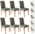 Secgo Chair Covers for Dining Room 6 Pack - Stretch Fit Blue