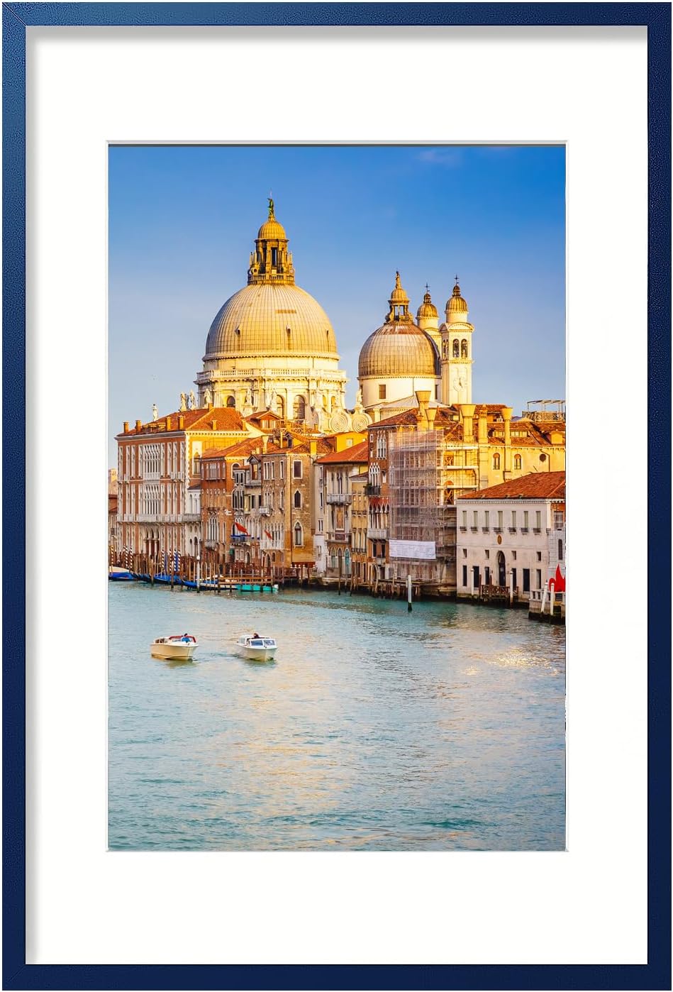 20x28 Picture Frame in Dark Blue - Solid Wood for Photos