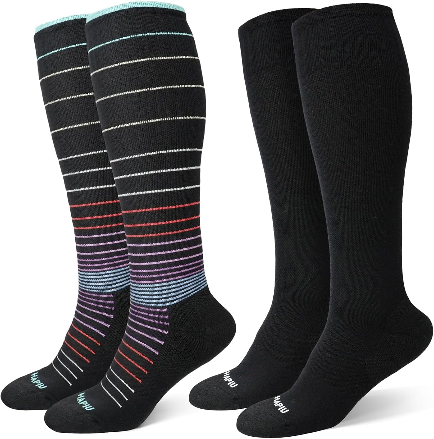 HAPIU Merino Wool Compression Socks for Nurses & Travel