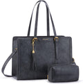 LOVEVOOK Vintage Leather Tote Bag for Women - Chic Laptop Carrier