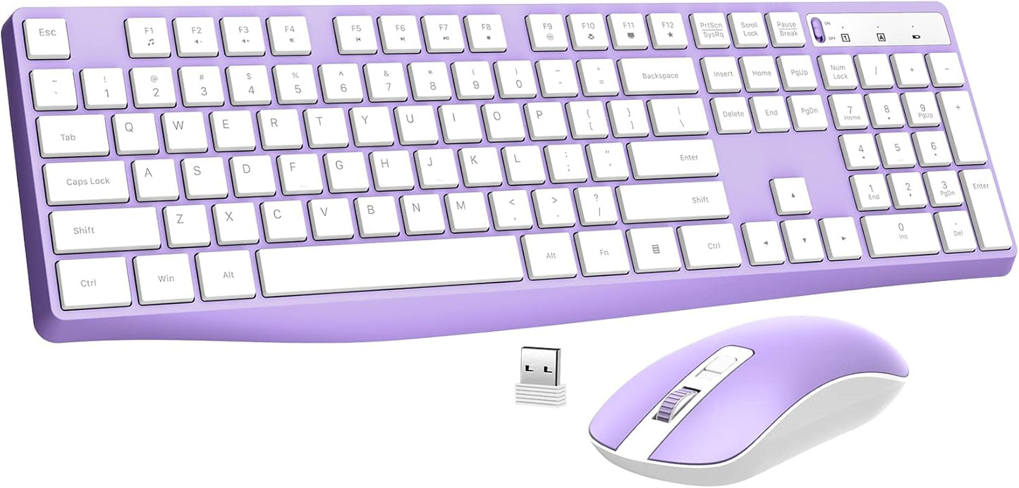 Ergonomic Wireless Keyboard & Mouse Set - 3 DPI, Quiet Click - Lovaky