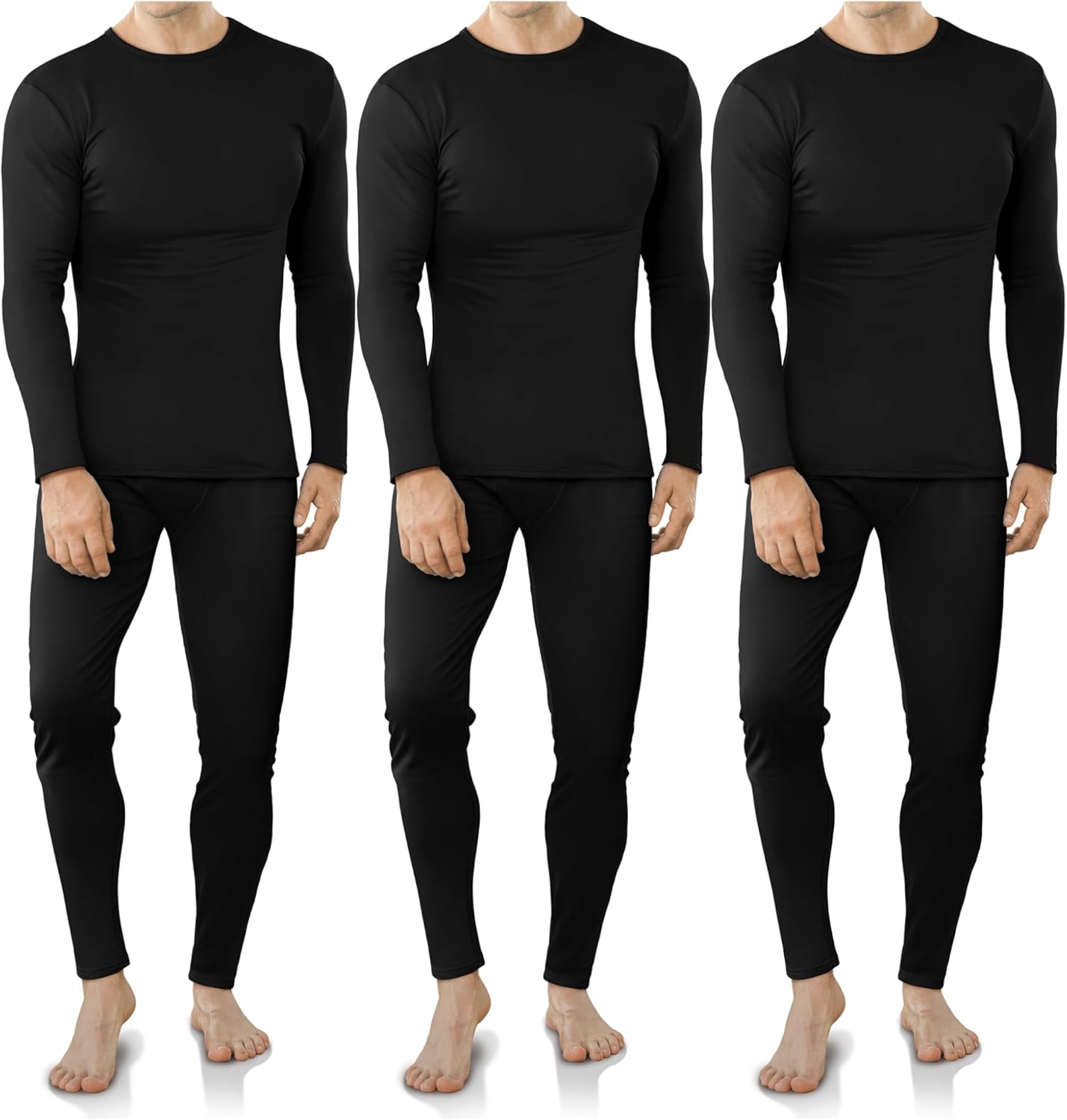 VZV Thermal Underwear for Men Fleece Lined Long Johns Set