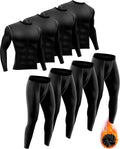 Men's Thermal Underwear Set 4-Pack - Warm Fleece Base Layer