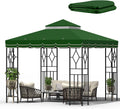 10x10 Canopy Replacement Top Green with Lace - Double Tiered Gazebo