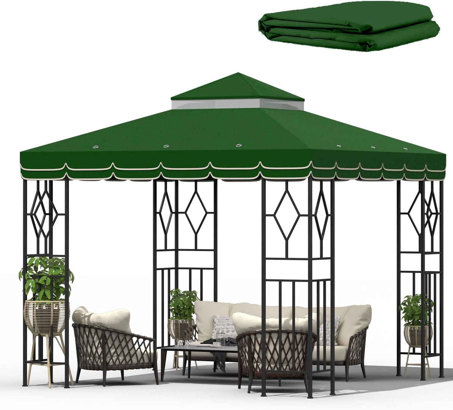 10x10 Canopy Replacement Top for Durable Sunshade Cover