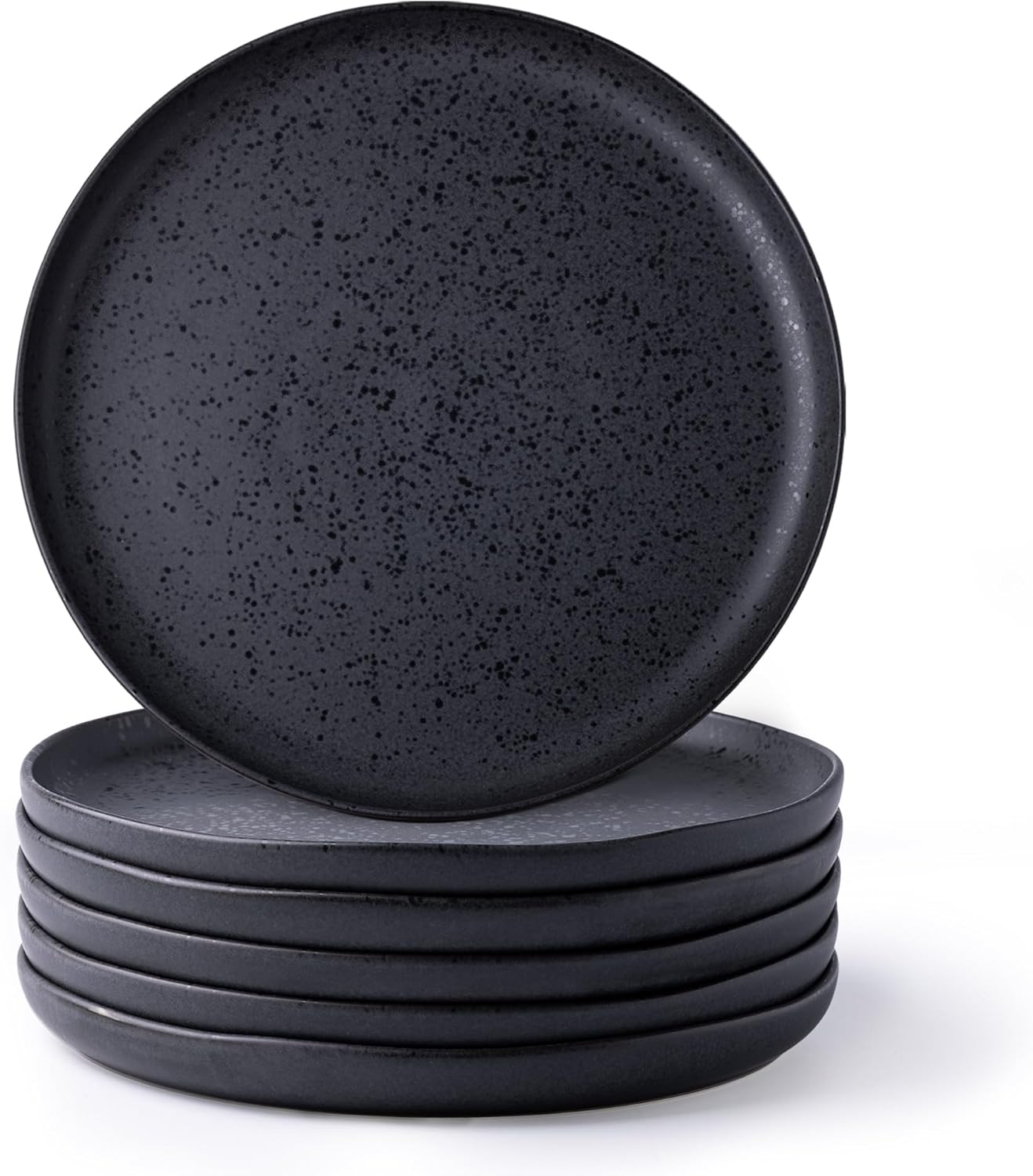 Unique Wavy Rim Ceramic Dinner Plates Set of 6 for Kitchen