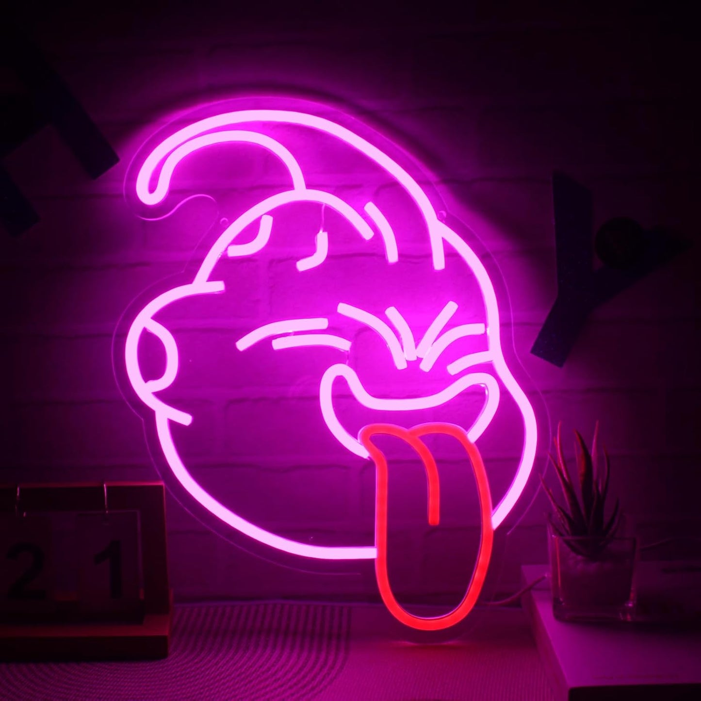 Majin Buu Neon Sign for Room Decor and Gaming Enthusiasts