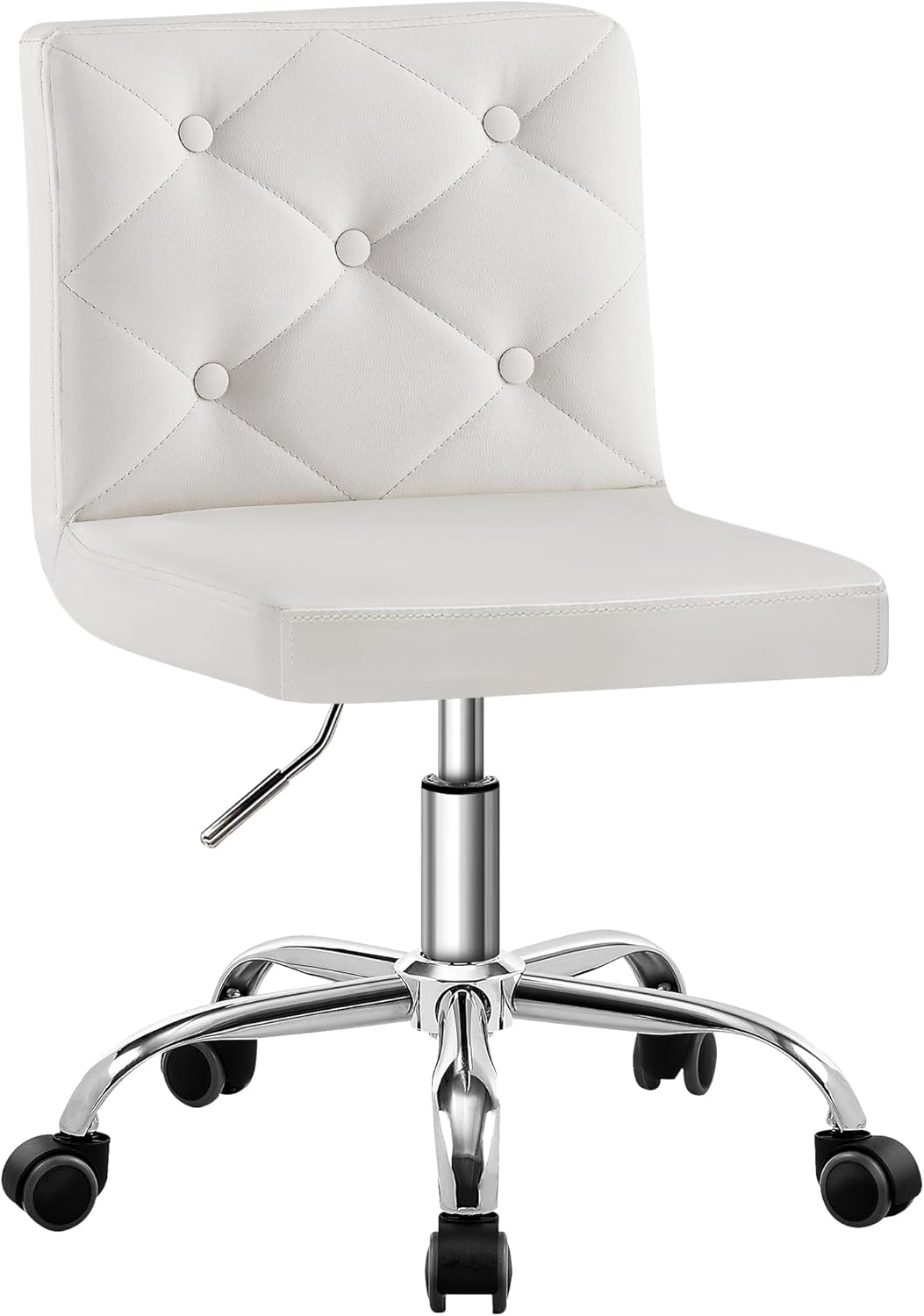 VECELO Armless Vanity Chair: Adjustable Height, 360 Swivel