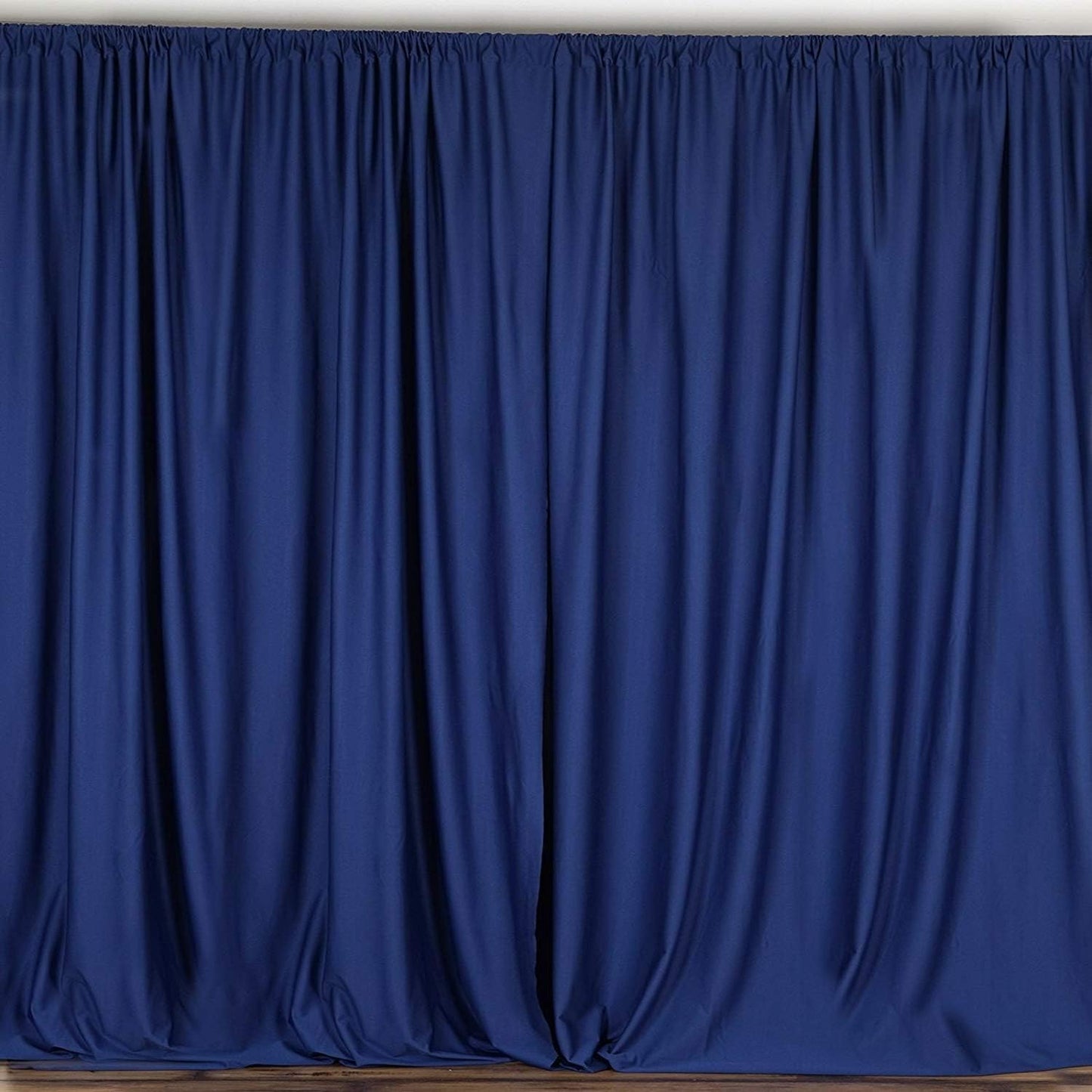 Polyester Backdrop Drape Curtain Panel - Navy Blue 10 Ft Wide