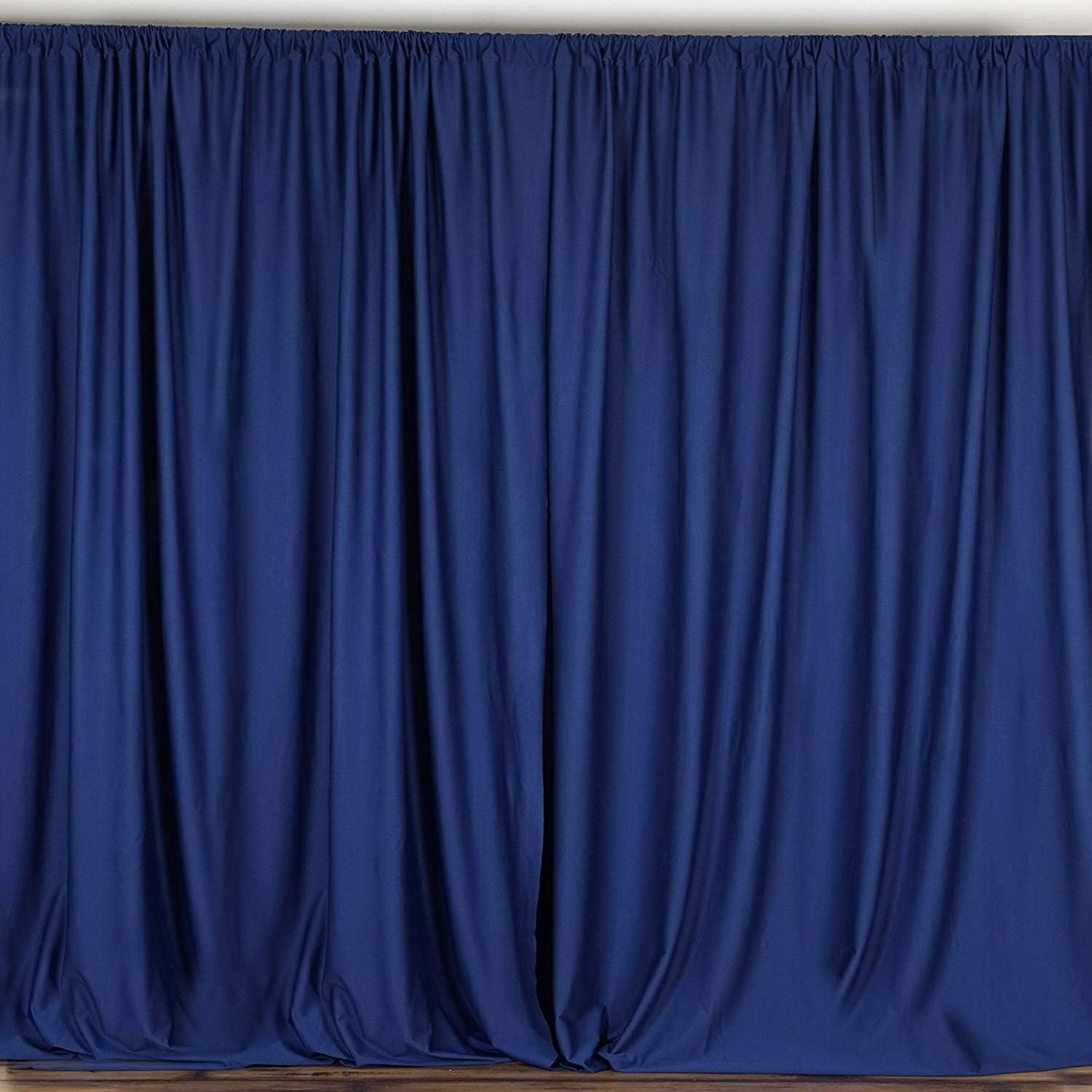 Polyester Backdrop Drape Curtain Panel - Navy Blue 10 Ft Wide