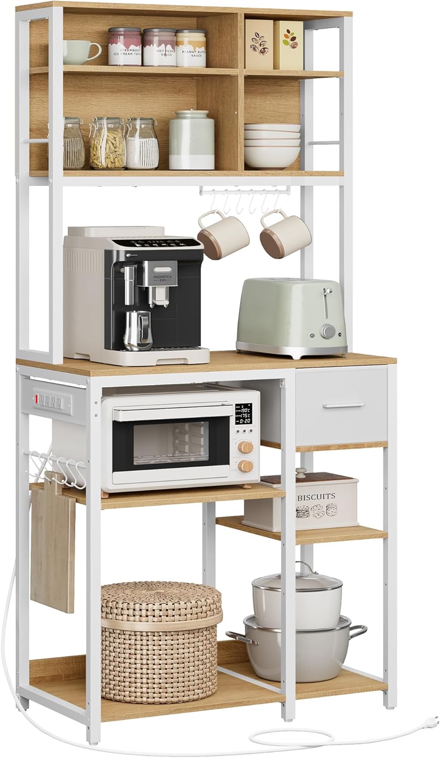 VASAGLE Bakers Rack: Organize & Charge in Style!