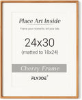 24 x 30 Poster Frame Natural Cherry Wood with Tempered Glass