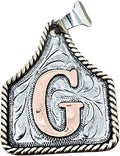 Handmade Cow Tag Copper Initial Necklace - Hand Engraved Pendant be