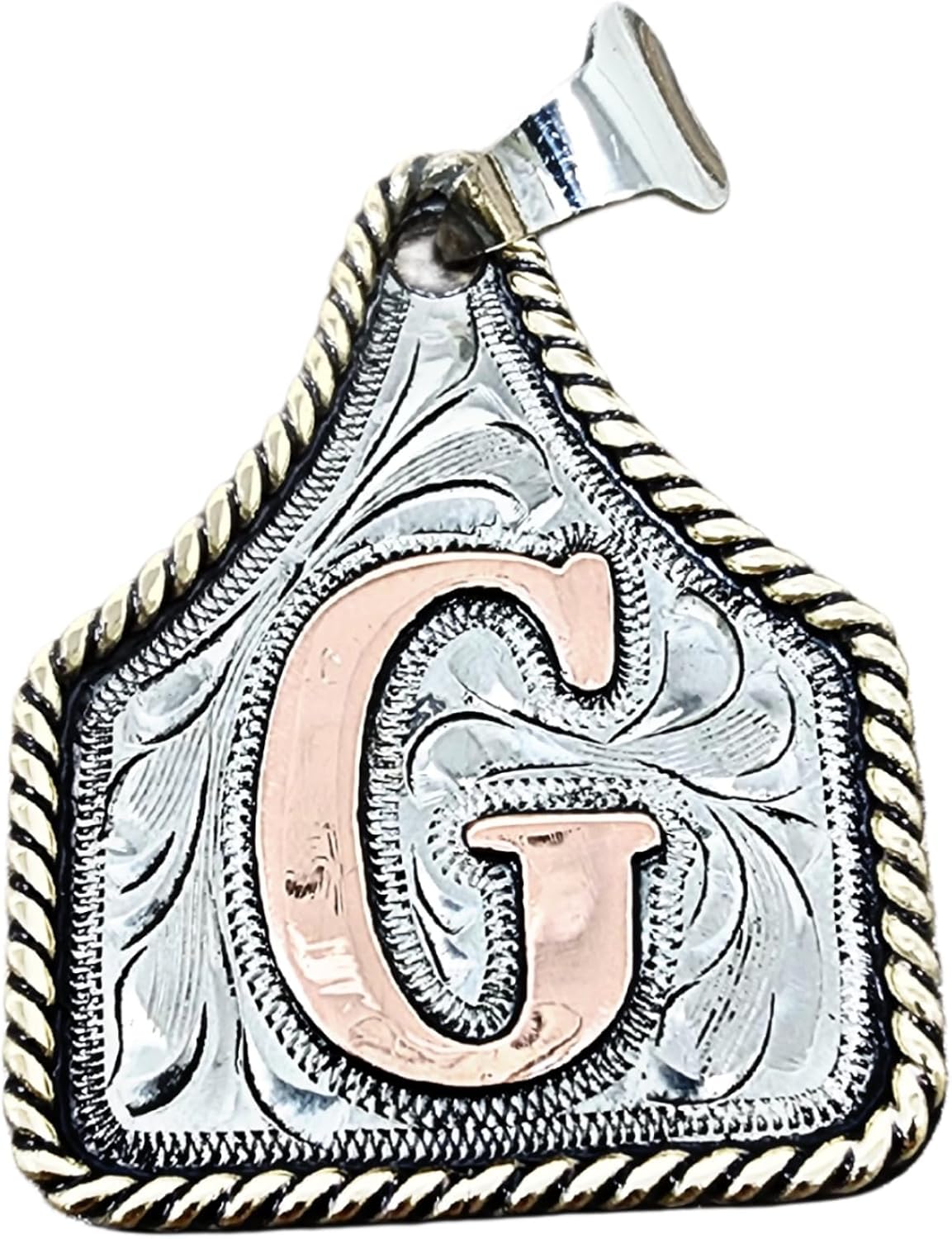 Handmade Cow Tag Copper Initial Necklace for Unique Style