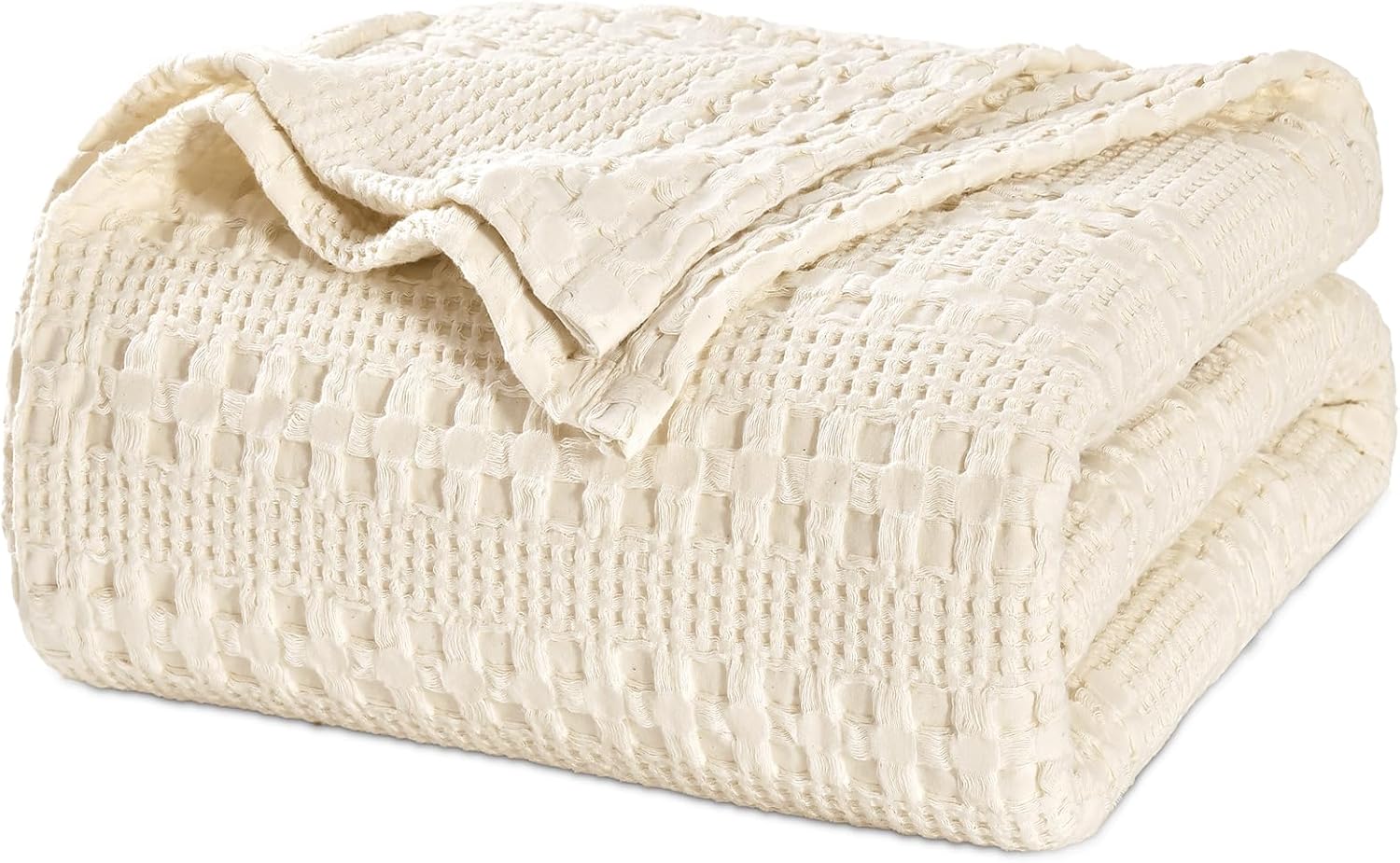 PHF 100% Cotton Waffle Weave Blanket for All-Season Comfort