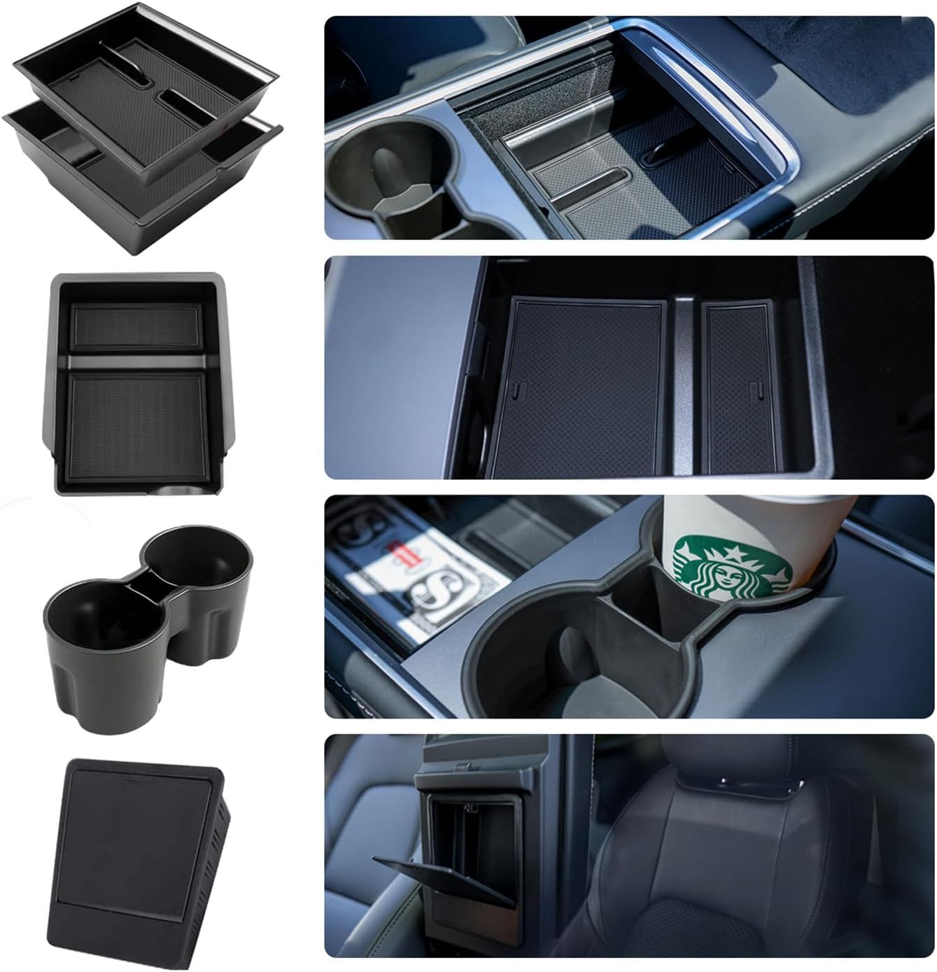 5PCS Center Console Organizer Tray for Tesla Model Y and 3