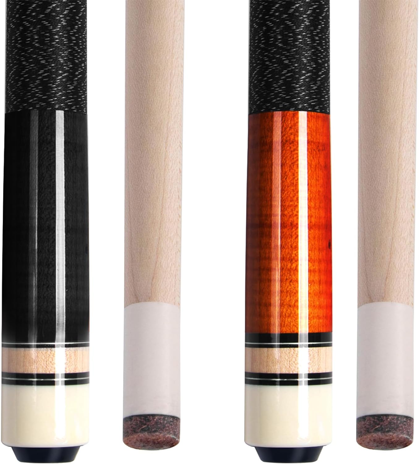 AKLOT Pool Cues Set of 4 Professional 58 Inch Maple Cue Sticks