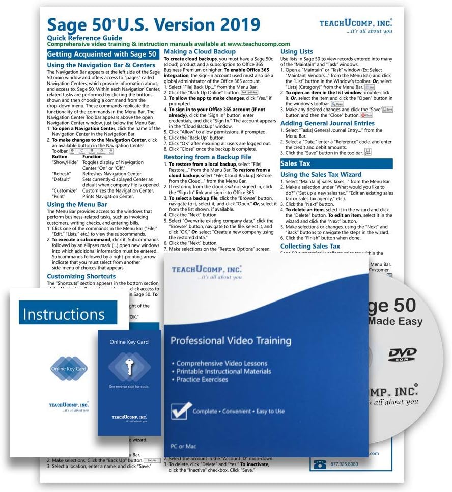 Comprehensive Video Training Course for Sage 50 2019 by TeachUcomp