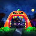 Giant Halloween Inflatable Pumpkin Archway 10 ft x 13 ft - Built-in