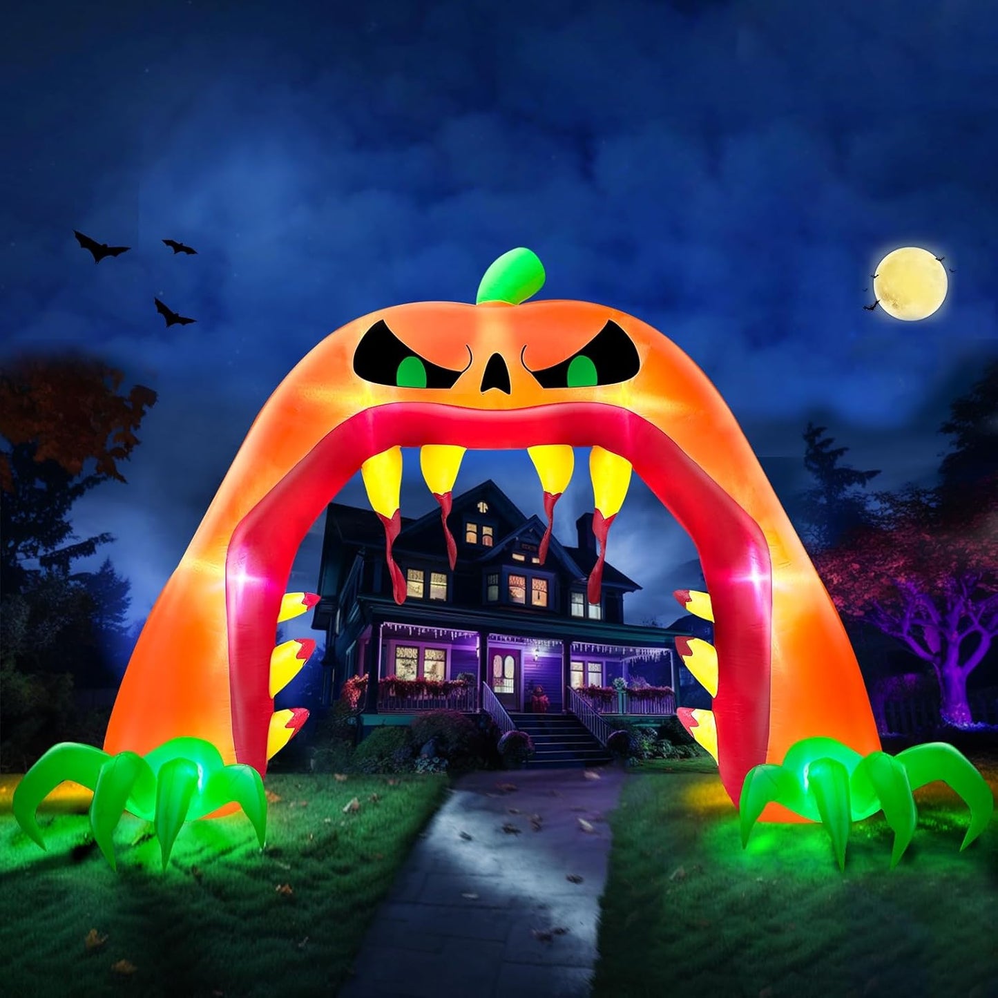 Giant Halloween Inflatable Pumpkin Archway for Spooky Decor