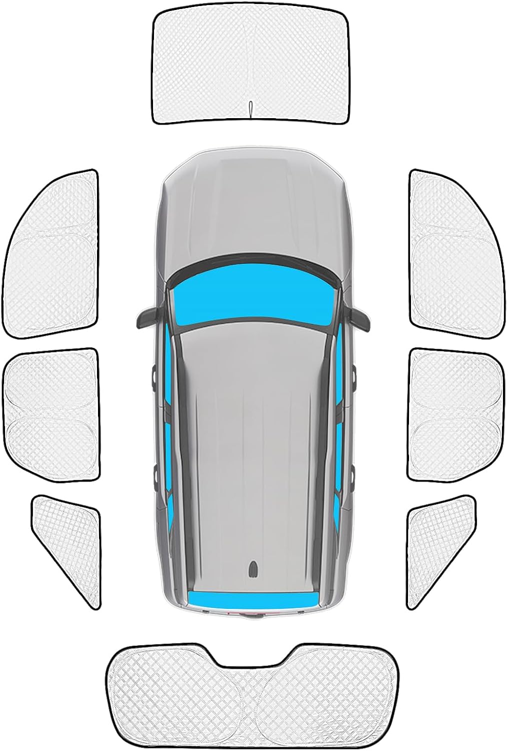 KMF 8pcs Thicken Full Window Sun Shade for Ford Bronco Sport
