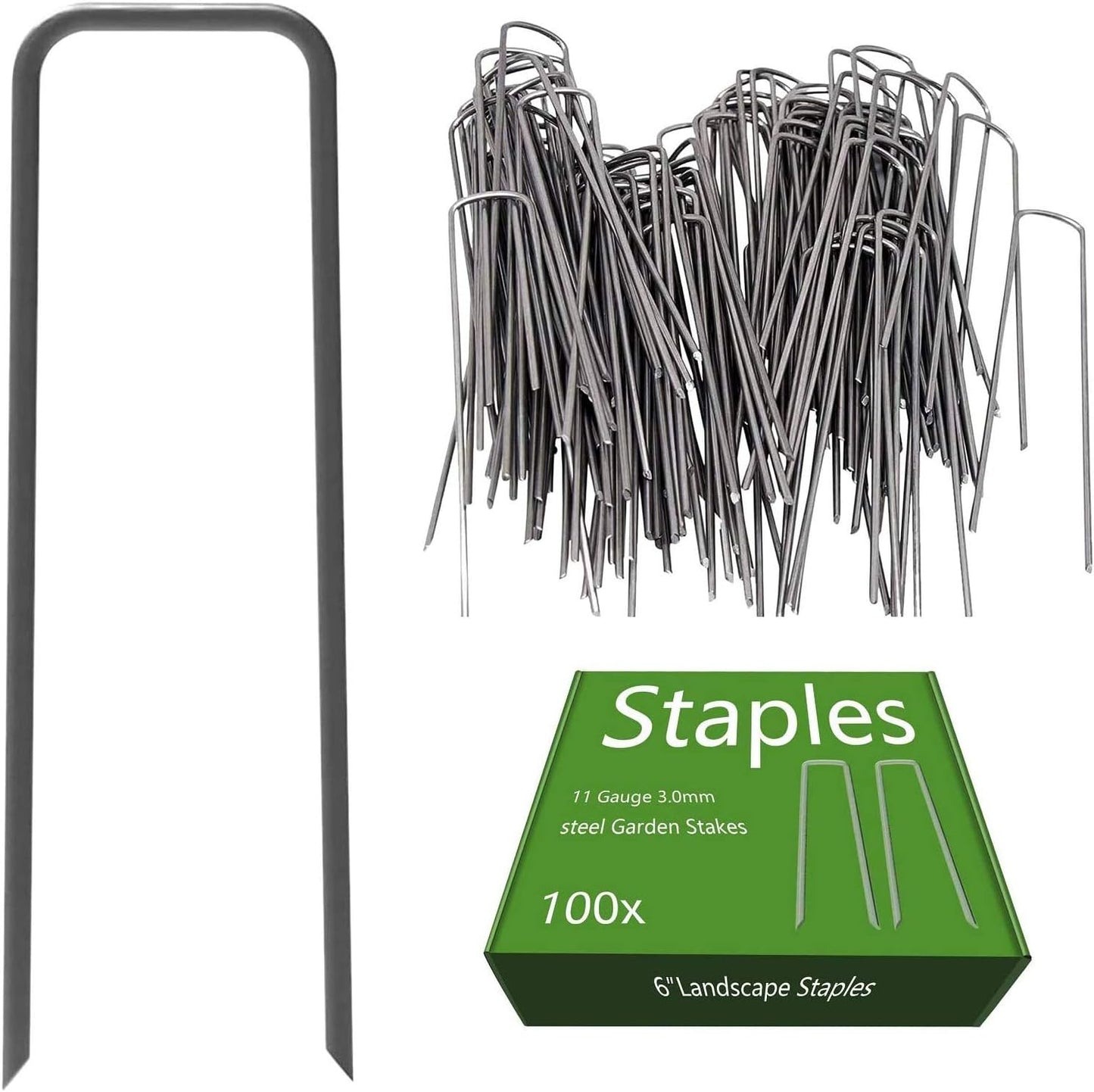 Heavy Duty 6 Inch Black Landscape Staples for Garden Projects