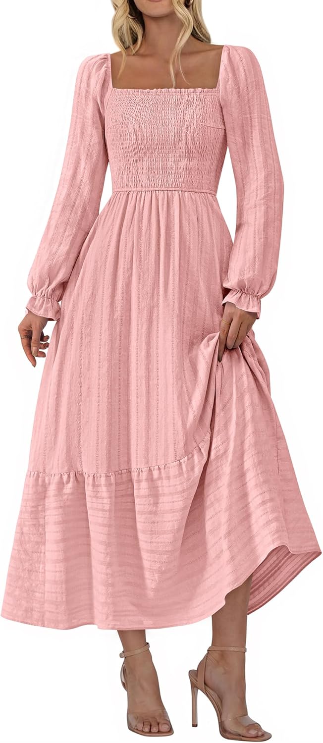 BTFBM Women Maxi Fall Dresses for Wedding Guests and More