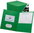 FILE-EZ Two-Pocket Folders for Business, School, and Home Use