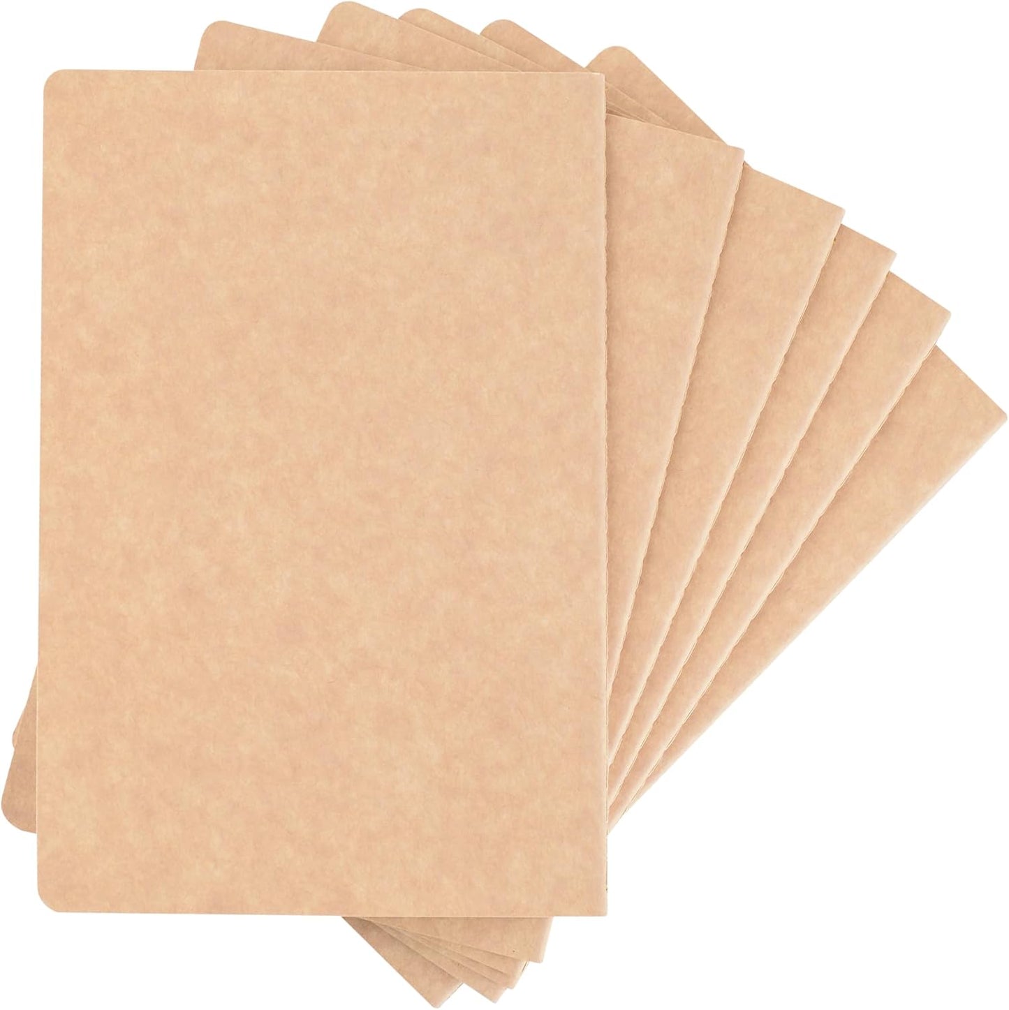 TWONE Travel Notebook Set - 6-Pack A5 Brown Journals
