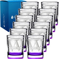 Personalized Square Shot Glasses Set of 12 Purple Bottom 2oz - Custom