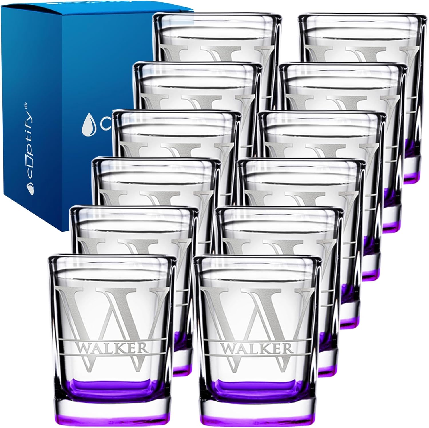 Personalized Square Shot Glasses Set of 12 for Unique Gifts