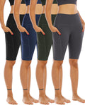 Biker Yoga Shorts with Pockets 4-Pack - High Waisted Tummy Control